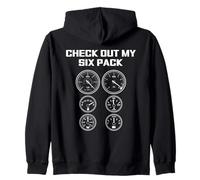 Checkout My Six Pack Funny Classic Muscle Car Hotrod Jauges Sweat à Capuche