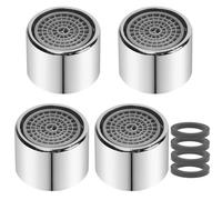 Chedin M18/M18,5/M20/M22 Régulateur de jet Buse mélangeuse aérateur 4 pièces Robinet Bubbler, cartouche mélangeur tamis robinet, bec nid d'abeille du robinet chromé - Filetage interne (M22)