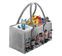Chedin Sac for toniebox Tonie - Sac de transport avec poignée - Pour kit de démarrage Toniebox et figurine Tonies - Accessoires - Organiseur de protection pour plus de 30 figurines (gris + gris)