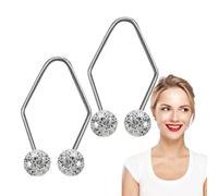 Cheek Dimple Trainer - Exerciseur facial en acier, créateur de fossettes naturelles de 13,98 pouces, clip Smile Dimple Maker, appareil de beauté pour soins de la peau, outil de sculpture du visage | F