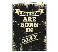 Cheeky Chops Carte d'anniversaire humoristique avec inscription « Legends are born in May » - C525