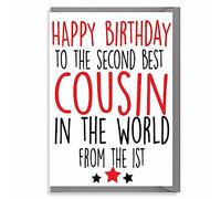 Cheeky Chops Carte d'anniversaire humoristique et grossière - 2e meilleur cousin du monde C238