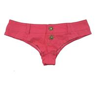 Cheeky Folie Mini Short Femme Taille Basse Effet Jean, Shorty D’été/Plage, Coupe Courte, Rose Taille M, Ref SJ6-7