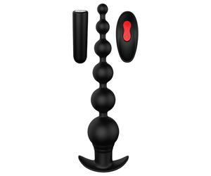 Cheeky Love - plug anal vibrant perles télécommandé rechargeable - noir