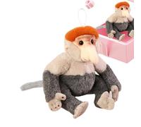 Cheeky Monkey - Jouet en Peluche De Singe Réaliste Et Confortable | Orang-outan, Trompe en, Collection d'animaux Doux Et Mignons, Animal en Peluche pour Garçons, Filles, Jeunes,
