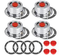 CheeMuii 343-4009 Lot de 4 Cache-moyeux en Aluminium 3434009 pour essieu de remorque avec 4 Bouchons en Caoutchouc et Joints de Rechange Stemco 343-4009