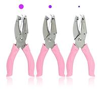 CheeMuii Lot de 3 perforatrices en métal pour papier avec poignée en plastique pour trous en forme de cœur, cercle, étoile et un trou pour loisirs créatifs