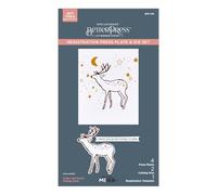 Cheer and Good Tidings Plaque de presse et matrices de découpe Motif cerf de la collection Starry Holiday par Dina Wakley