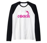 Cheer Coach Mégaphone de Pom-Pom Girl Amusant Manche Raglan
