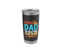Cheer Dad The Only Thing I Flip Is My Wallet Father's Day Gobelet isotherme en acier inoxydable double paroi