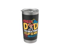 Cheer Dad The Only Thing I Flip Is My Wallet Father's Day Gobelet isotherme en acier inoxydable double paroi