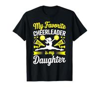 Cheer Maman Papa Ma Pom-Pom Girl préférée est ma Fille Jaune T-Shirt
