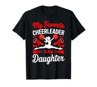 Cheer Maman Papa Ma Pom-Pom Girl préférée est ma Fille Red T-Shirt
