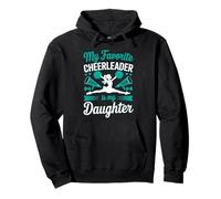 Cheer Maman Papa Ma Pom-Pom Girl préférée est ma Fille Teal Sweat à Capuche