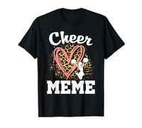 Cheer Meme Léopard Cœur Pom-Pom Girl Assorti Famille T-Shirt