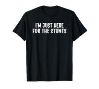 Cheer Mom Blue Cheerleading I'm Just Here for The Stunts T-Shirt