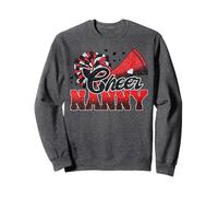 Cheer Nanny Cheer Leader Cadeau Grand Fan Noir Rouge Pom Pom Sweatshirt