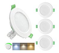 CHEERBEE Spot LED Encastrable 68mm 5W, Spots de Plafond Dimmable, LED Encastrable Extra Blanc Chaud 2700K Blanc Neutre 4000K Blanc Froid 6000K Réglable IP44 Pour Salle de Bain et Cuisine, Lot de 3.