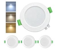 CHEERBEE Spot LED Encastrable Extra Plat 68mm, Spots de Plafond 5W Blanc Chaud 2700K Blanc Neutre 4000K Blanc Froid 6000K Réglable IP44 Pour Salle de Bain et Cuisine, Trou 68mm-80mm Rond Lot de 3.