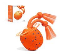 Cheerble Balle Interactive pour Chien - Wicked Ball Rolly avec Queue & Aboiements, Jouet Intelligent pour Chien avec 3 Modes, E-TPU, Rechargeable USB-C, pour Chiens de Taille Moyenne à Grande, Orange