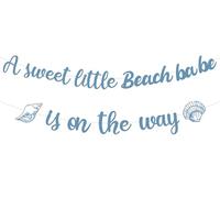 Cheereveal Décorations de fête prénatale sur le thème de la plage, bannière « A Sweet Little Beach Babe is on the Way » sur le thème de la mer, fournitures de fête d'anniversaire sur le thème de la