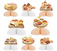 Cheereveal Lot de 8 planches à charcuterie d'anniversaire en nid d'abeille pour décoration de table de barbecue, vin et charcuterie, fromage de nuit, pique-nique, anniversaire, fête prénuptiale