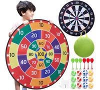 Cheerful Children Toys Cible de fléchettes géante pour Enfants XL ou XXL, Grand Jeu de fléchettes Velcro avec Motifs réversibles, Jeux de Jardin intérieurs et (Traditionnelle, 100 cm)