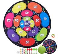 Cheerful Children Toys Cible de fléchettes géante pour Enfants XL ou XXL, Grand Jeu de fléchettes Velcro avec Motifs réversibles, Jeux de Jardin intérieurs et (Néon, 100 cm)