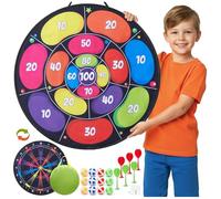 Cheerful Children Toys Cible de fléchettes géante pour Enfants XL ou XXL, Grand Jeu de fléchettes Velcro avec Motifs réversibles, Jeux de Jardin intérieurs et (Néon, 73 cm)