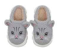 Cheerful Mario Hiver Chaussons Fille Enfant Chat Chaud Peluche Pantoufle avec Forme Mémoire Sole Gris 33 EU