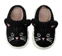 Cheerful Mario Hiver Chaussons Fille Enfant Chat Chaud Peluche Pantoufle avec Forme Mémoire Sole Noir 28 EU