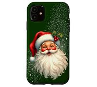 Cheerful Santa with Holly & Sparkles - Holiday Art Coque pour iPhone 11