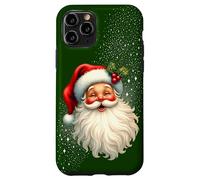 Cheerful Santa with Holly & Sparkles - Holiday Art Coque pour iPhone 11 Pro