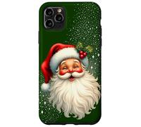 Cheerful Santa with Holly & Sparkles - Holiday Art Coque pour iPhone 11 Pro Max
