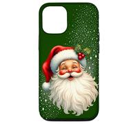 Cheerful Santa with Holly & Sparkles - Holiday Art Coque pour iPhone 12/12 Pro