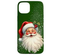 Cheerful Santa with Holly & Sparkles - Holiday Art Coque pour iPhone 15 Plus