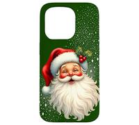 Cheerful Santa with Holly & Sparkles - Holiday Art Coque pour iPhone 15 Pro