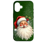 Cheerful Santa with Holly & Sparkles - Holiday Art Coque pour iPhone 16
