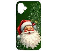 Cheerful Santa with Holly & Sparkles - Holiday Art Coque pour iPhone 16 Plus