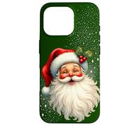 Cheerful Santa with Holly & Sparkles - Holiday Art Coque pour iPhone 16 Pro