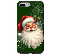 Cheerful Santa with Holly & Sparkles - Holiday Art Coque pour iPhone 7 Plus/8 Plus
