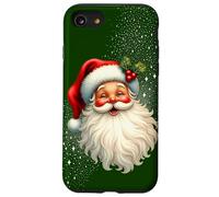 Cheerful Santa with Holly & Sparkles - Holiday Art Coque pour iPhone SE (2020) / 7/8