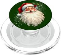 Cheerful Santa with Holly & Sparkles - Holiday Art PopSockets PopGrip pour MagSafe