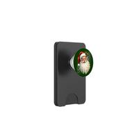 Cheerful Santa with Holly & Sparkles - Holiday Art PopSockets PopWallet pour MagSafe