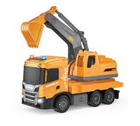 Cheerful Toys Camion Pelleteuse Jouet - Scania 30,5CM Camion Chantier avec Lumières et Son, Voiture à Friction pour Enfants Garçons 3 4 5 6 Ans