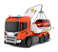 Cheerful Toys Depanneuse Jouet - Scania 25cm Camion de dépannage avec Véhicule, Lumière et Son, Transporteur Voiture pour Enfants Garçons 3 4 5 6 Ans