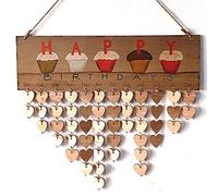 cheerfulus Calendrier en bois à faire soi-même, plaque d'anniversaire pour famille, amis, calendrier à suspendre, cadeau pour décoration de la maison