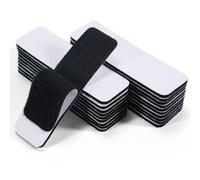 Cheerhom 10 PCS Scratch Autocollant Double Face, 3 x 10cm Bande Agrippantes Adhésives Extra Fort, Rectangle Adhésif Double Face Noir Puissant Réutilisable