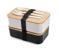 Cheerhom Boîtes Bento,2PCS Lunch Box,Bento Lunch Box Enfant et Adulte,1000ml avec Couverts,Convient pour Micro-onde Lave-Vaisselle,Travail,L'école,Pique-Nique