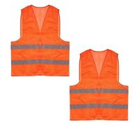 Cheerhom Gilet de Voiture 2 Pièces Gilet de Sécurité de Voiture Réfléchissant pour Hommes Femme, Gilets de Sécurité pour Adultes, Gilet de Sécurité de Voiture Orange Haute Visibilité